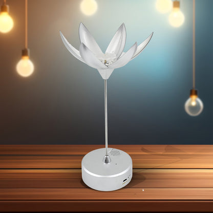 13074 Lotus Flower Lamp with Music, Touch Open and Close, USB Rechargeable (1 Pc / Only One Color)