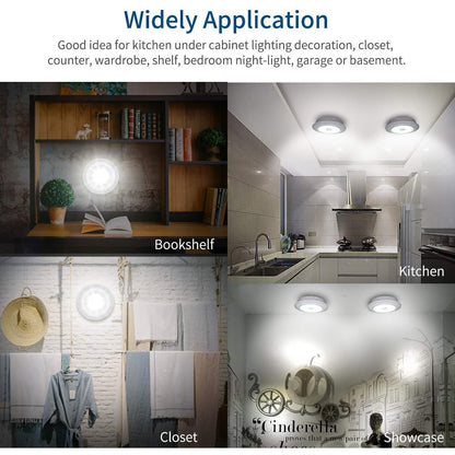 13023 LED Light Under Closet Battery Powered Closet Wall Lamp with Remote Control Bedroom Kitchen Set of 3 LED Lights And 1 Remote Control (Battery Not Included)