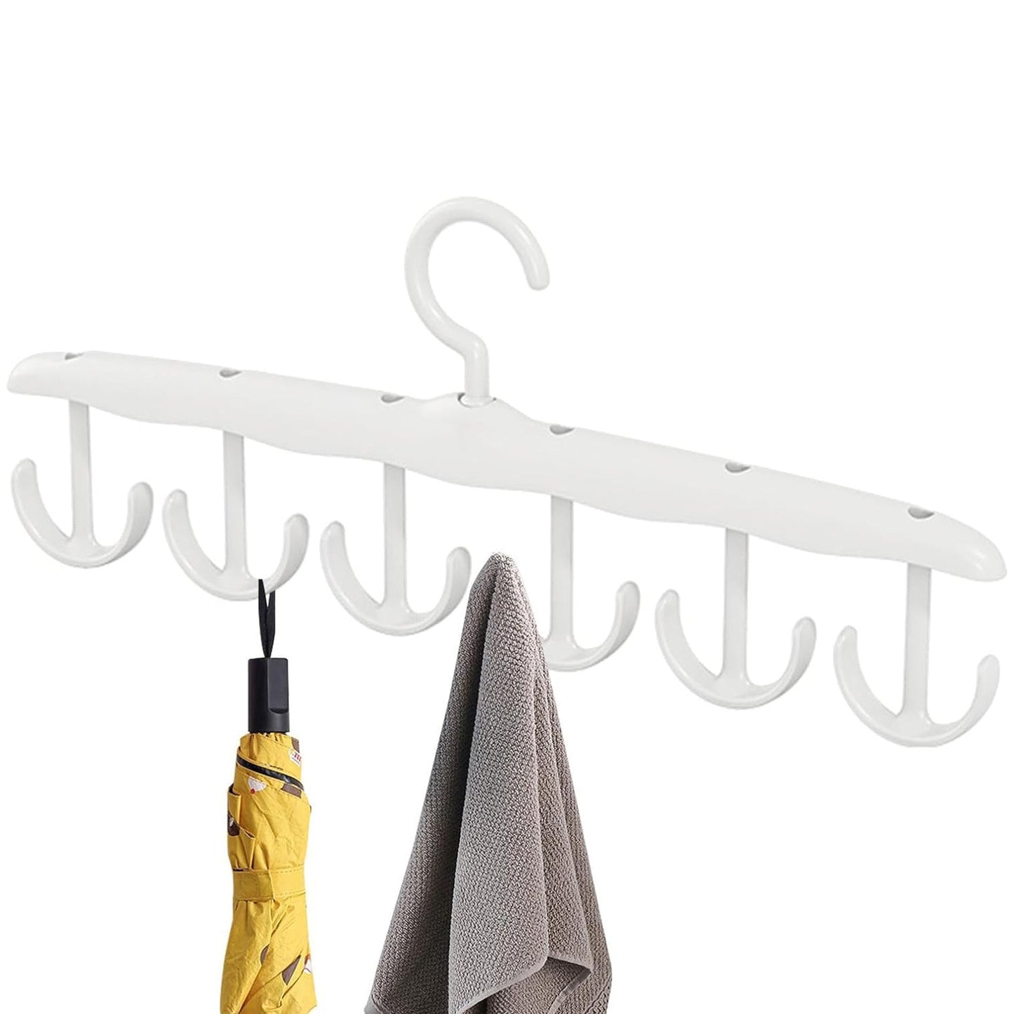 13948 Tank Top Hanger, 12-Hook Space Saving Hanger, Capacity Rotatable Wood Space Saving Hanger Closet Organizers and Storage for Dorm & Apartment for Tank Top