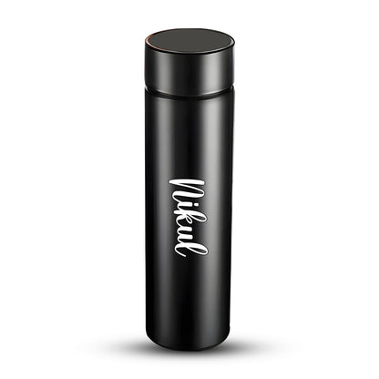 0726 Customized/Personalized Stainless Steel Smart Water Bottle with Smart LCD Temperature Touch | Gifting Custom Name Water Bottle | Gifts for Boyfriend/Girlfriend/Employee | 500ML