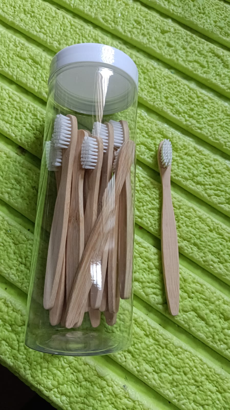 13084 Bamboo Wooden Toothbrush Soft Toothbrush Wooden Child Bamboo Biodegradable Toothbrush, Manual Toothbrush for Adult, Kids (15 pcs set / With Round Box)