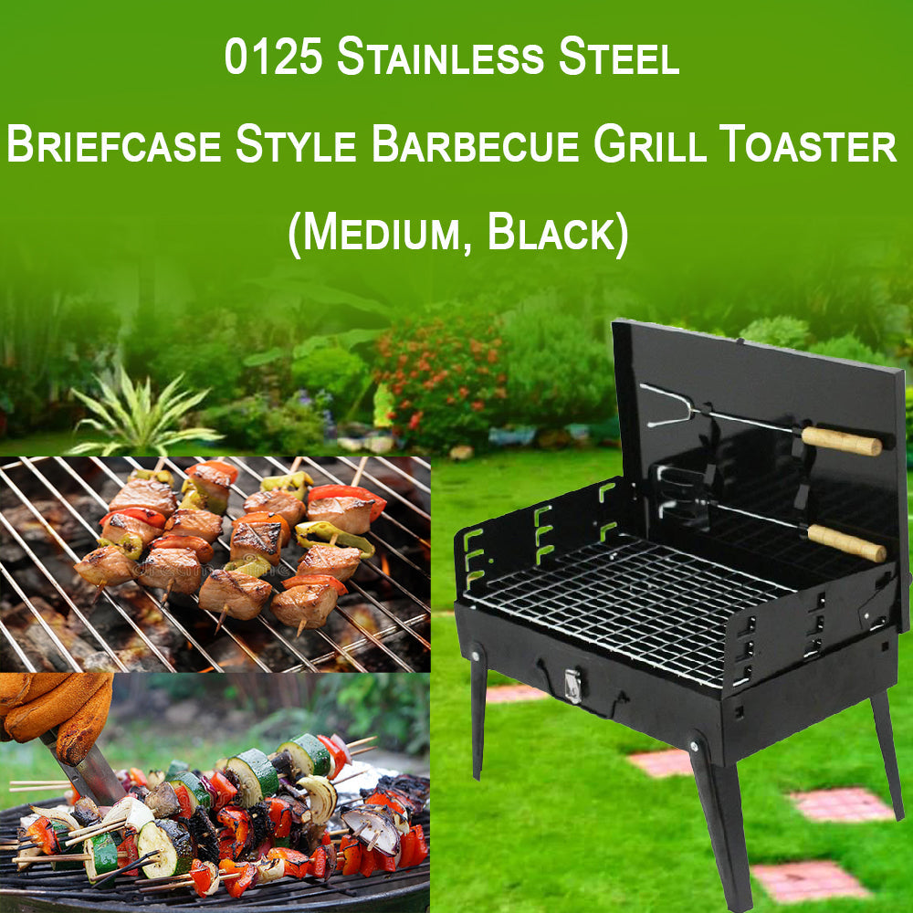 125 Stainless Steel Briefcase Style Barbecue Grill Toaster (Medium, Black) China