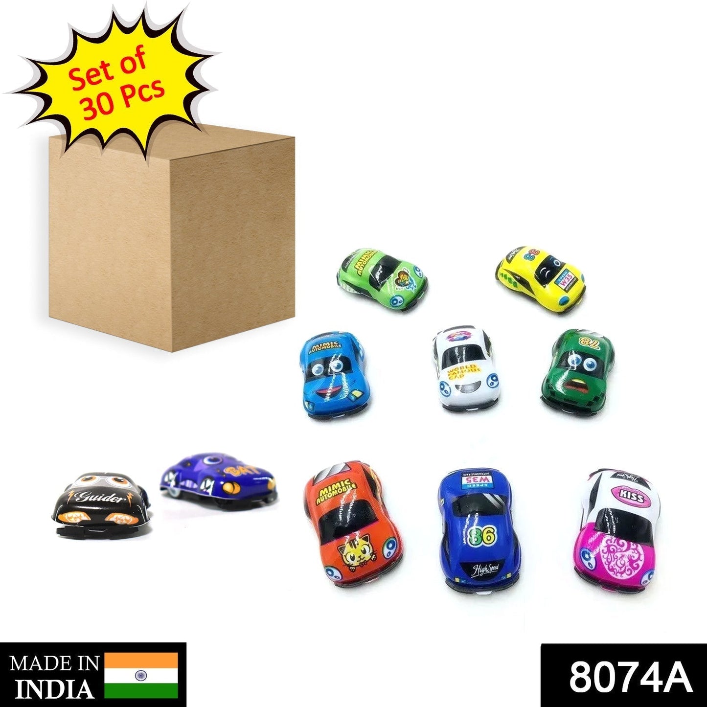 8074A 30 Pc Mini Pull Back Car Widely Used By Kids And Children’s For Playing Purposes. DeoDap