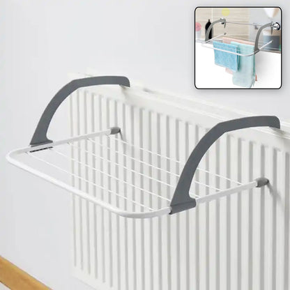 0333 Metal Steel Folding Drying Rack for Clothes Balcony Laundry Hanger for Small Clothes Drying Hanger Metal Clothes Drying Stand, Socks and Plant Storage Holder Outdoor / Indoor Clothes-Towel Drying Rack Hanging on The Door Bathroom