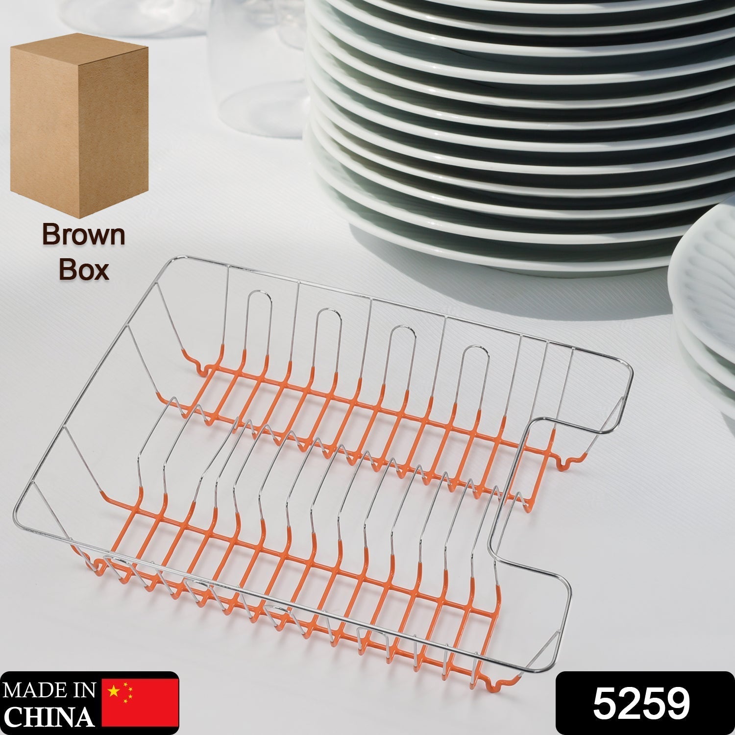 5259 HIGH GRADE DISH DRAINER BASKET/PLATE SINK STAND/PLATE DRYING RACK DeoDap