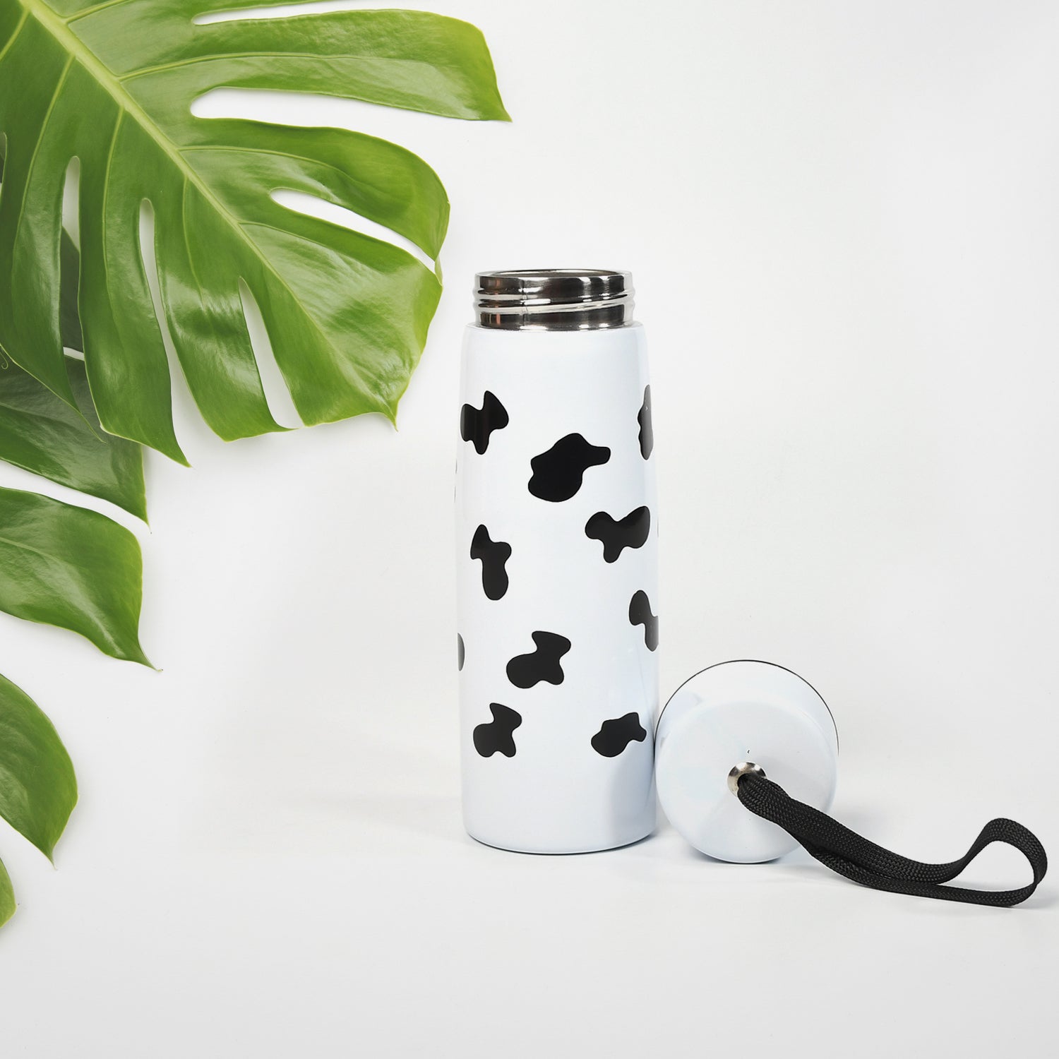 6784 Cow Print Stainless Steel Design Water Bottle Easy To Carry Bottle Leak-Proof Bottle For Office Bottle | Gym Bottle | Home | Kitchen | Hiking | Treking Bottle | Travel Bottle  ( 400ml ) DeoDap