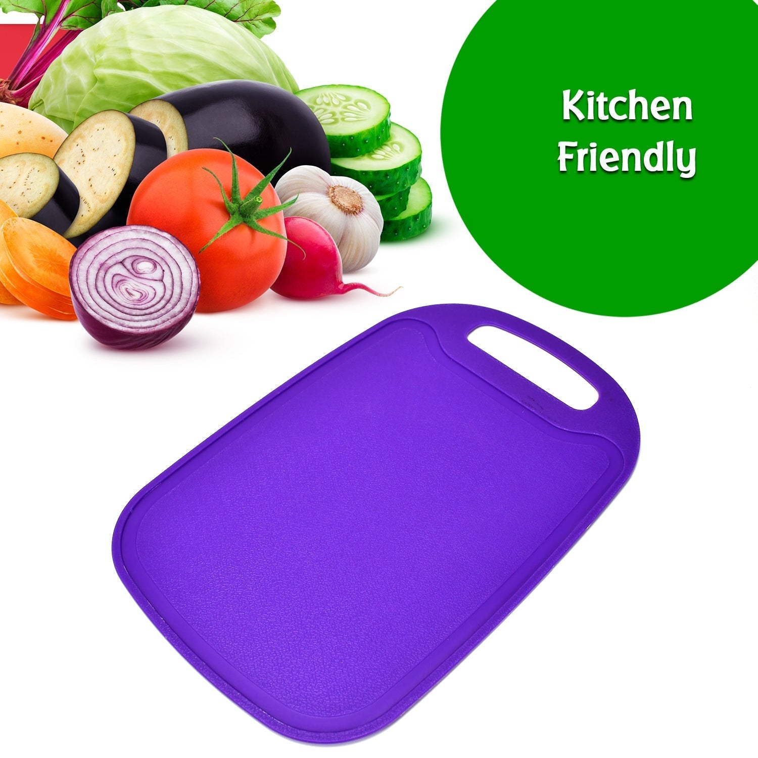 2477 Vegetables and Fruits Cutting Chopping Board Plastic Chopper Cutter Board Non-slip Antibacterial Surface with Extra Thickness DeoDap