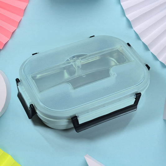 2977 Lunch Box for Kids and adults, Stainless Steel Lunch Box with 3 Compartments With spoon slot. DeoDap