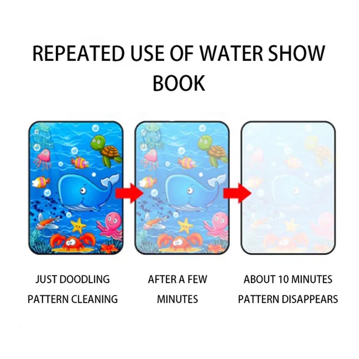 8091 Magic Water Quick Dry Book Water Coloring Book Doodle with Magic Pen Painting Board DeoDap