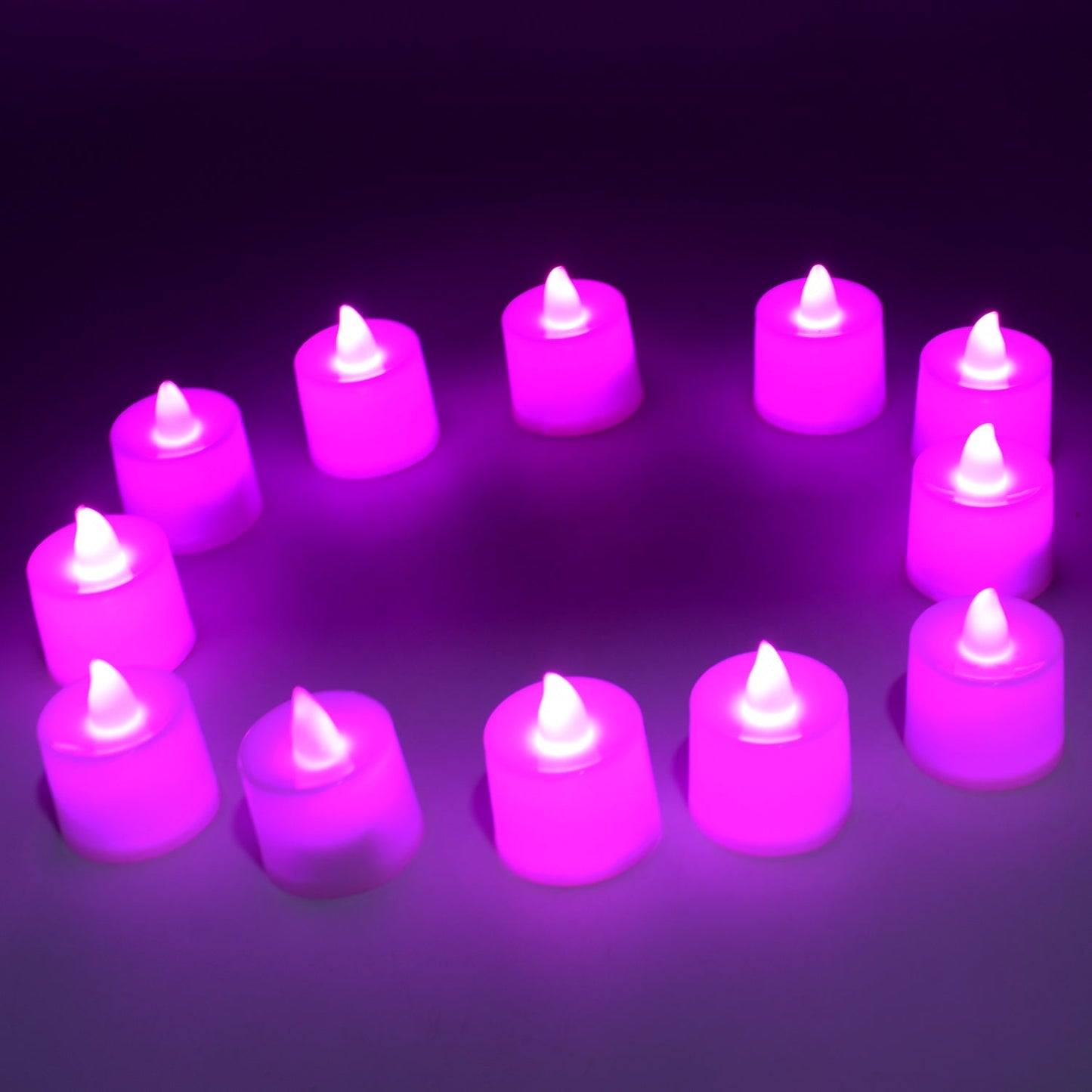 6632A Pink Flameless LED Tealights, Smokeless Plastic Decorative Candles - Led Tea Light Candle For Home Decoration (Pack Of 12pc) ( Diya , Divo , Diva , Deepak , Jyoti)