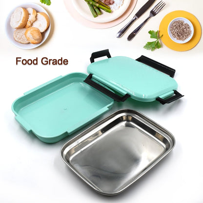 5366 Plastic Insulated Airtight Leak-Proof Lunch Box With small lunch box, Stainless Steel Plate for Office, School, Picnic DeoDap