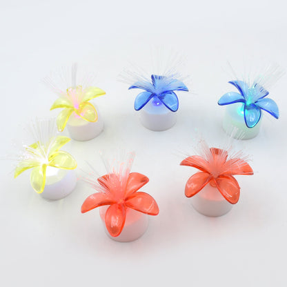 6237A Fiber Optic Light, Mini Color Change LED Table Centerpieces,  Light Up Candle - Pack of 6