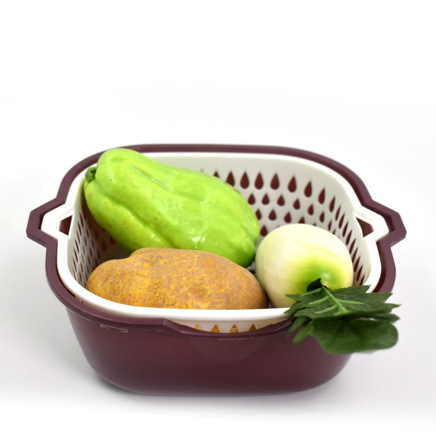 2783 2 In 1 Basket Strainer To Rinse Various Types Of Items Like Fruits, Vegetables Etc. DeoDap