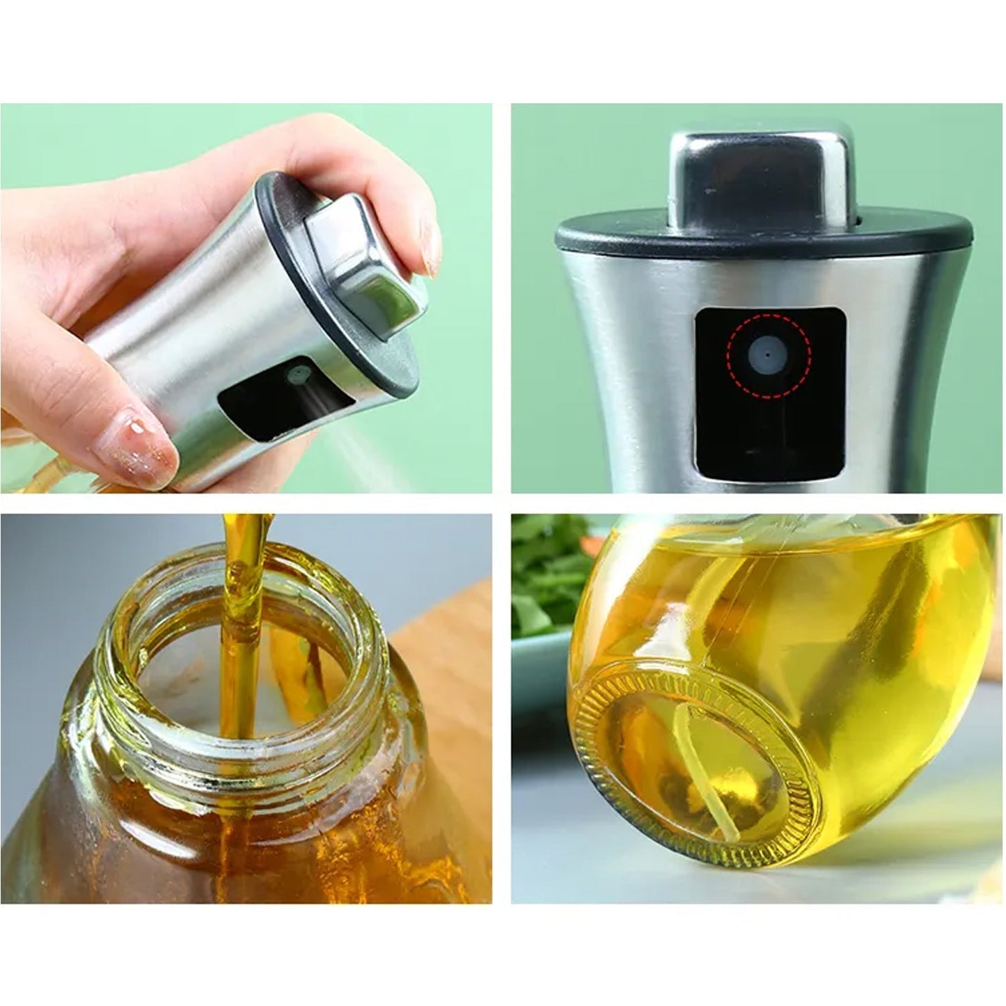 5340 Oil Dispenser Bottle, Oil and Vinegar Cruet, Oil Sprayer Dispenser, Olive Oil Dispenser 200 ml Mist Oil Spray Bottle for Cooking with Plastic