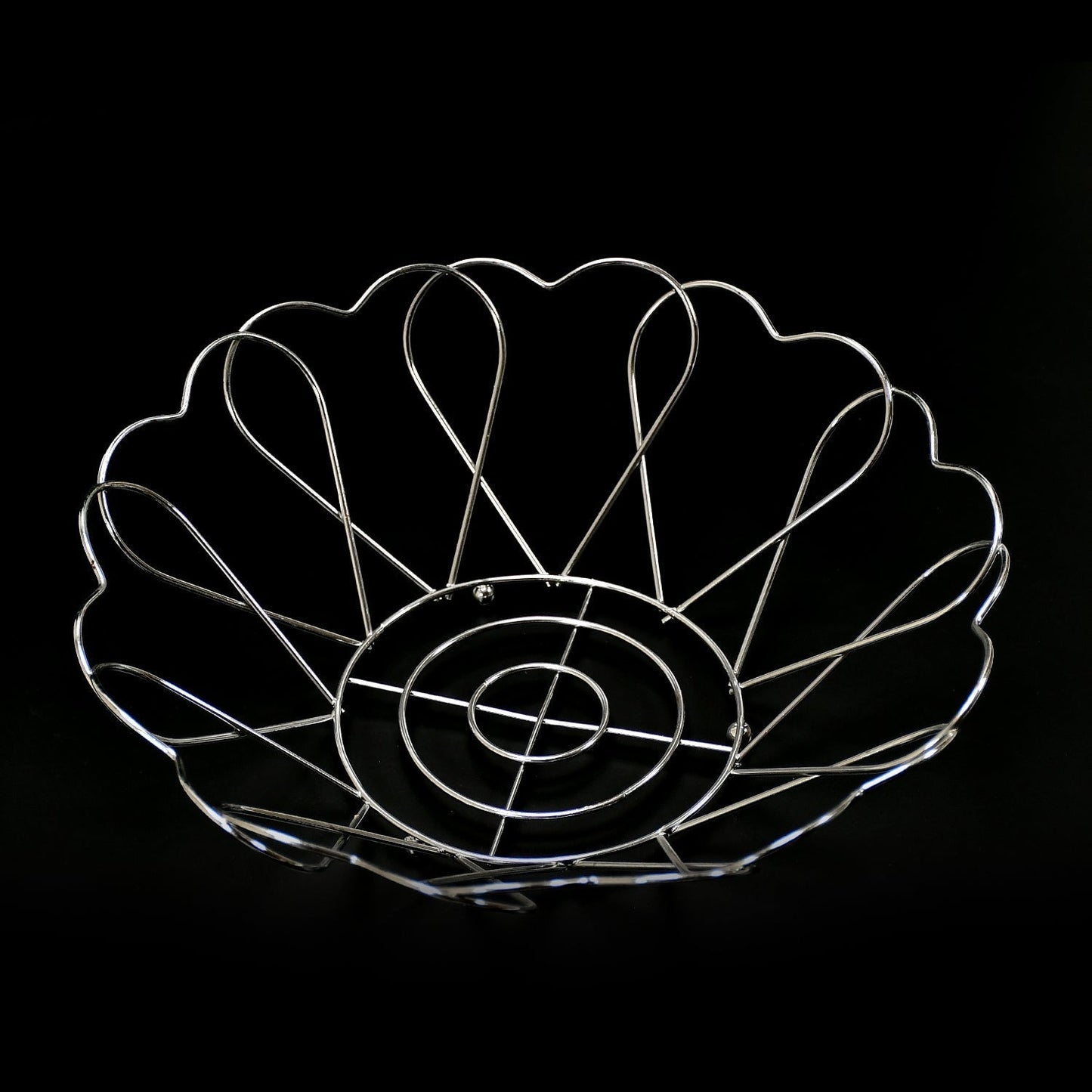 5122 Stainless Steel Fruit Basket (Flower) Fruit Bowl Basket DeoDap