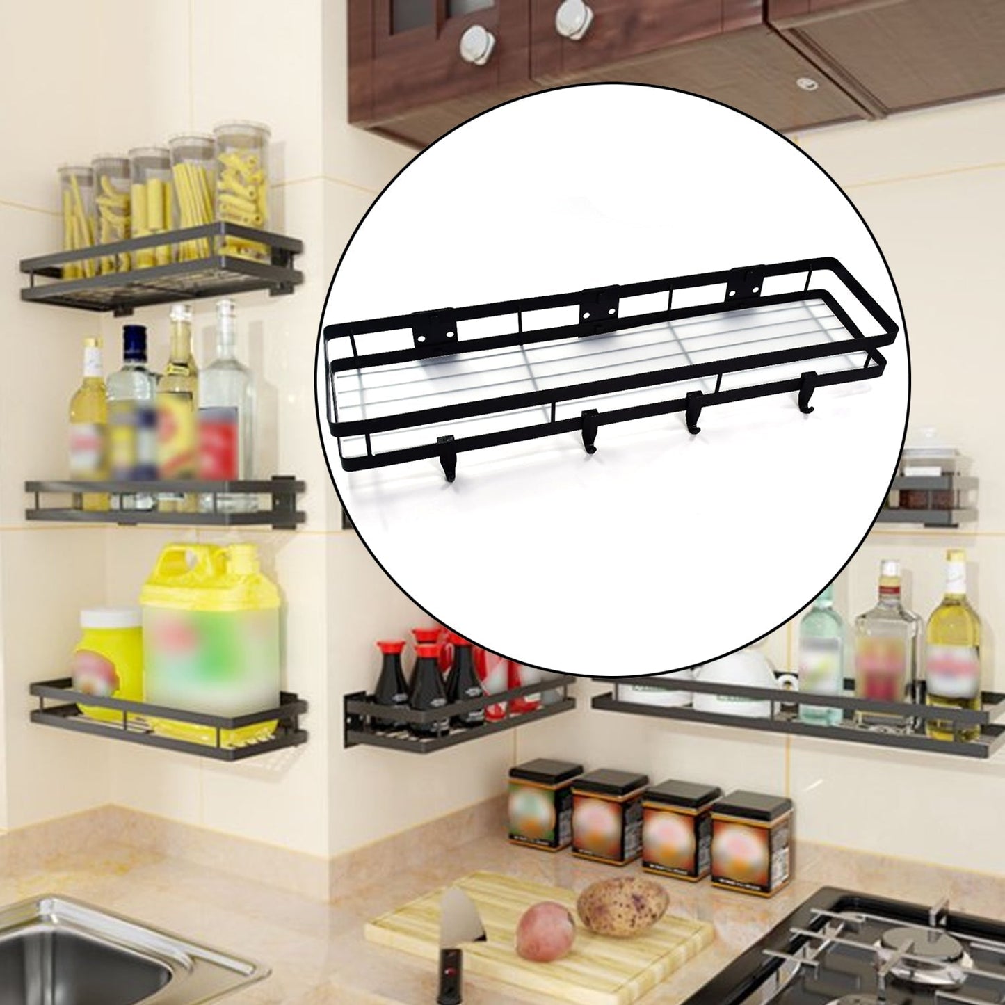 4926 50cm Metal Space Saving Multi-Purpose Kitchen Spice Rack Storage Organizer Shelf Stand . DeoDap