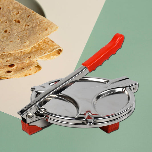 7149 Puri Press Maker - Stainless Steel Puri Maker Press Machine - roti chapati Presser for Home - papad-khakhra- Puri Maker Press Machine with Handle, Manual Puri Maker ( Big ) DeoDap