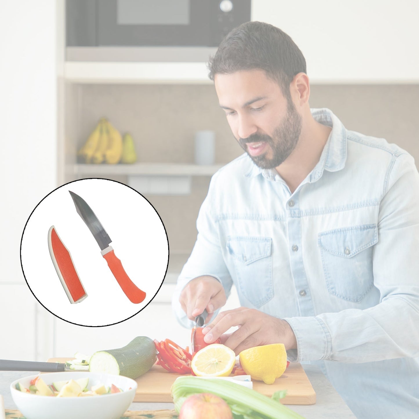 092 Kitchen Small Knife with cover - DeoDap