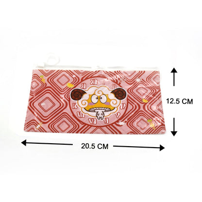 4845 20 Pc Red Printed Pouch For Carrying Stationary Stuffs And All By The Students. DeoDap