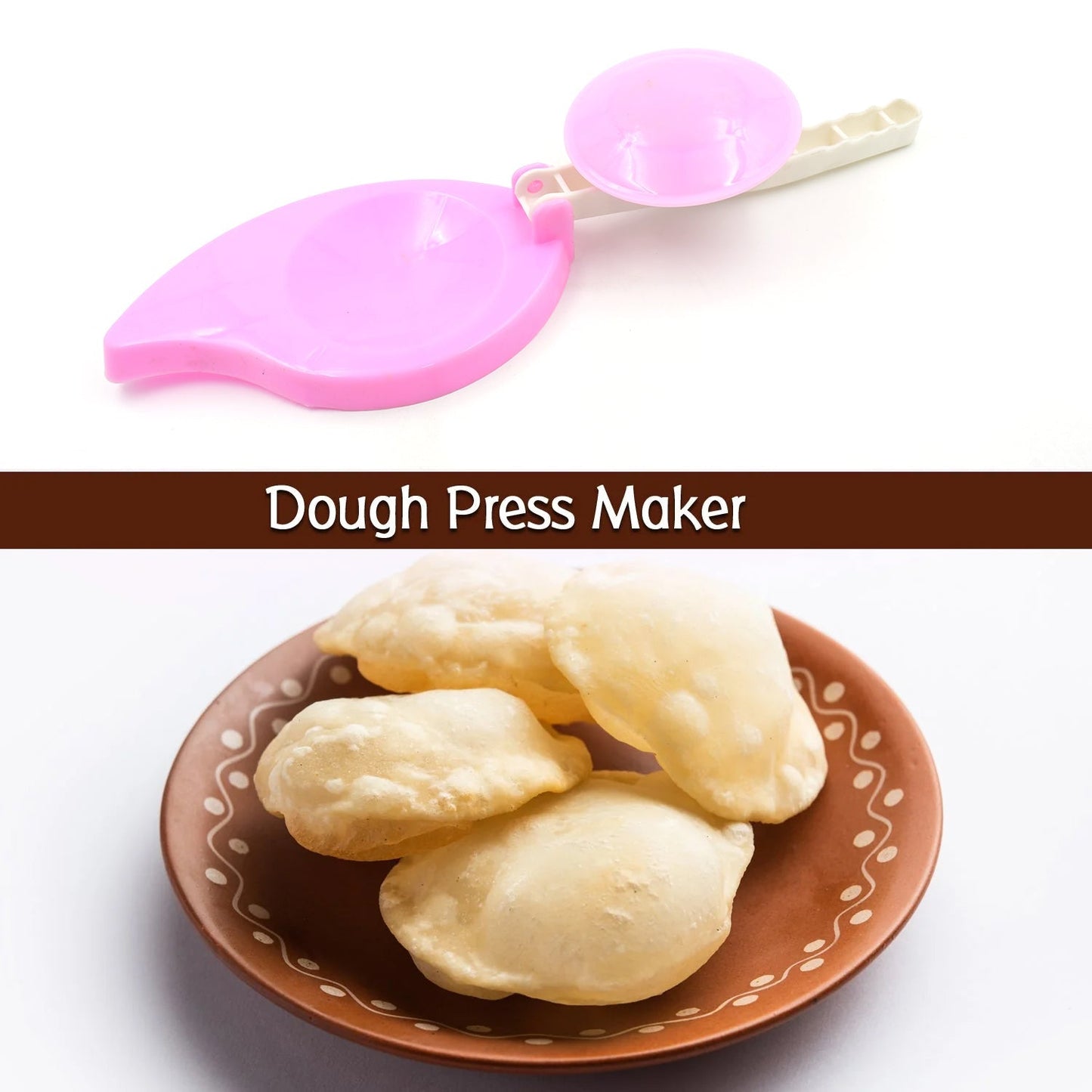 5763 Plastic Puri Maker Press Machine With Handle Manual Thepla, Paratha, Chapati, khakhra, Momos, Nan, Roti Maker, Unbreakable Puri Press Machine, Chapati Maker Dough Press With Brown Box (1 Pc  )