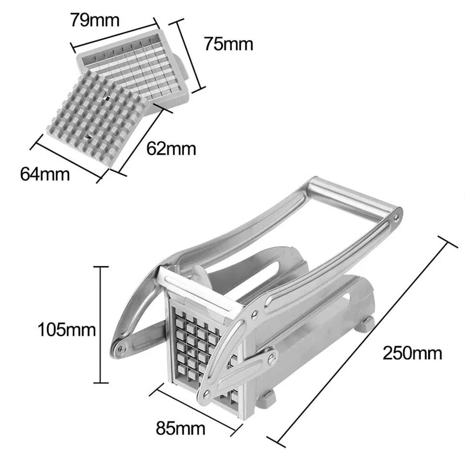 083 Stainless Steel French Fries Potato Chips Strip Cutter Machine DeoDap