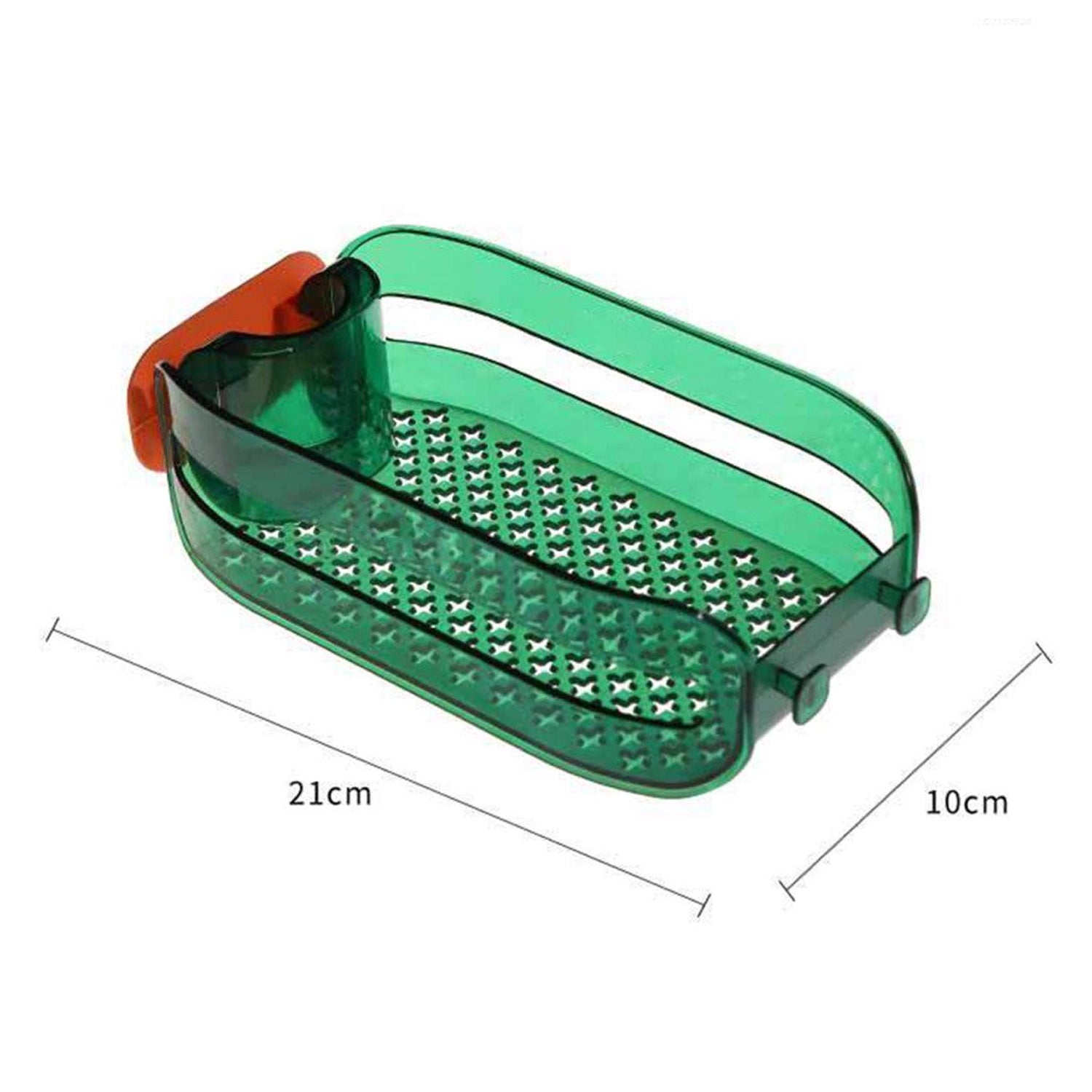 7073 Plastic Faucet Drain Basket Shelf - Drain Basket for Sink, Multipurpose Drain Basket Sink-Strainer Hangs on Faucet for All Sinks. DeoDap