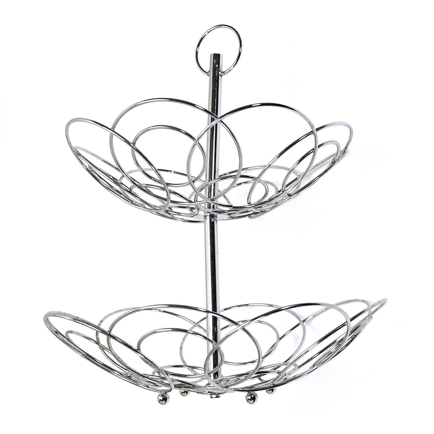 5179 2Tier Fruit Bowl Steel 40cm For Kitchen Use DeoDap