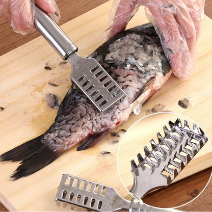 2194 Fish Scale Remover Scraper Stainless Steel Fish Cutting Tools Sawtooth Easily Remove Fish Scales-Cleaning Brush Scraper Kitchen Tool- DeoDap