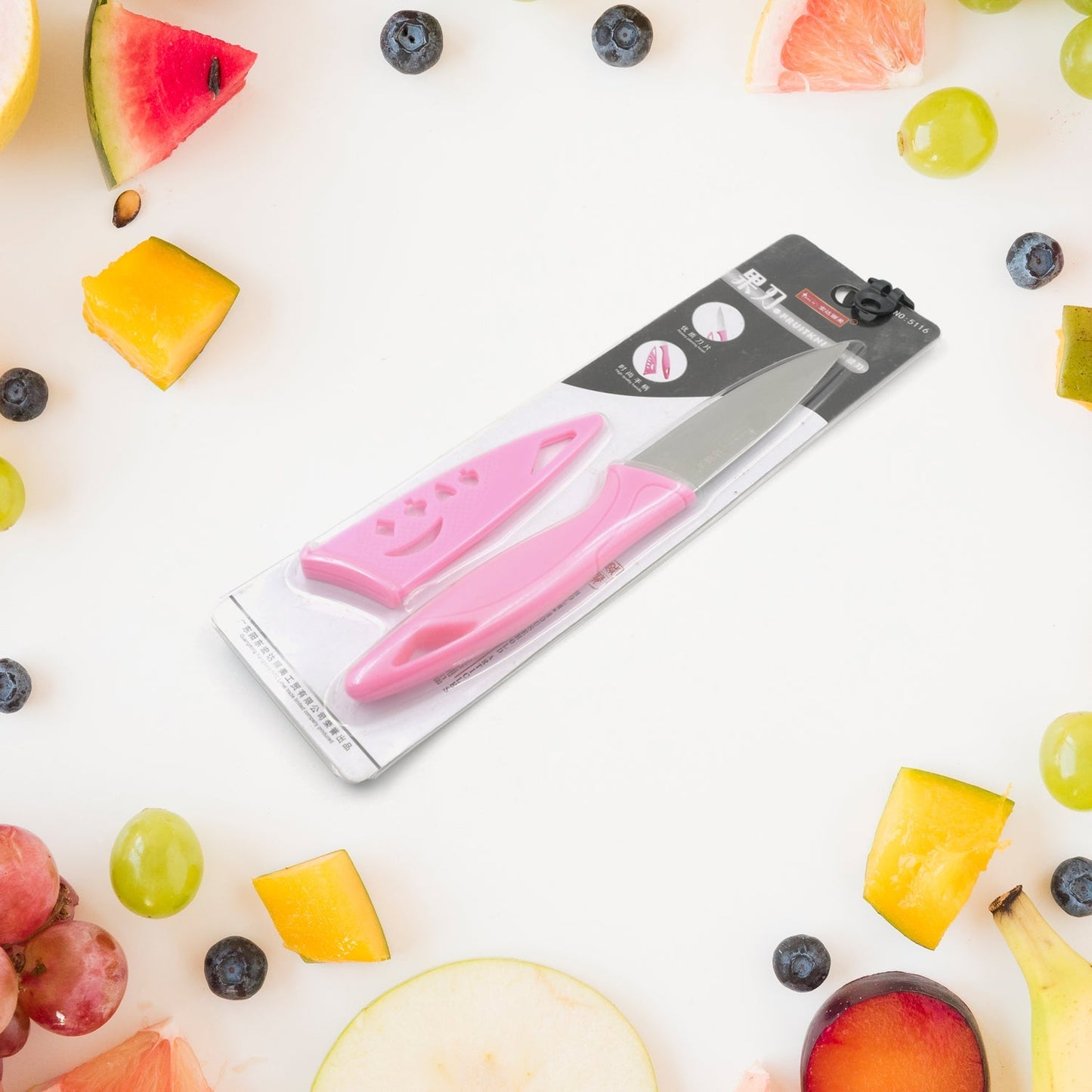 5833 Stainless Steel Fruit Knife, New Sharp and Durable Fruit Knife Small, Comfortable Non-slip Handle, with Protective Cover, Suitable for Most Types of Vegetables and Fruits(1 Pc)