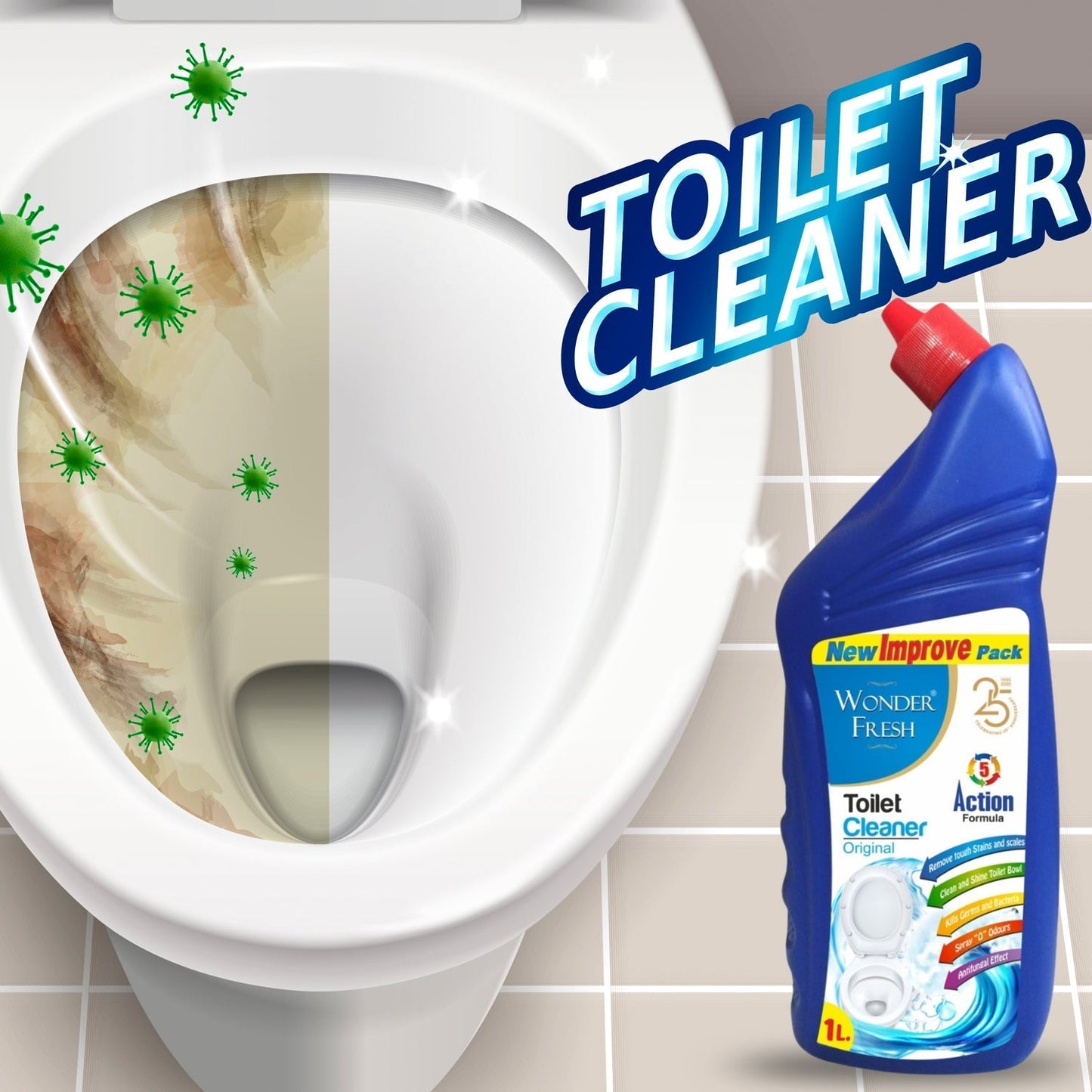 1328 Toilet Cleaner for Cleaning Toilet (1ltr) DeoDap