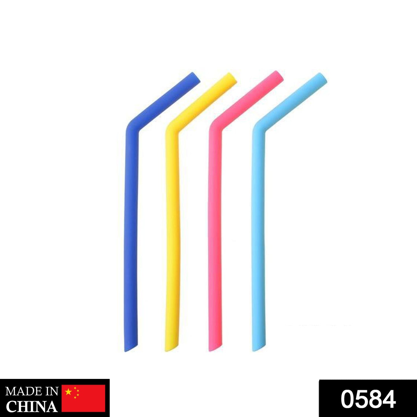 584 Food Grade Silicone Straws (4pcs) DeoDap