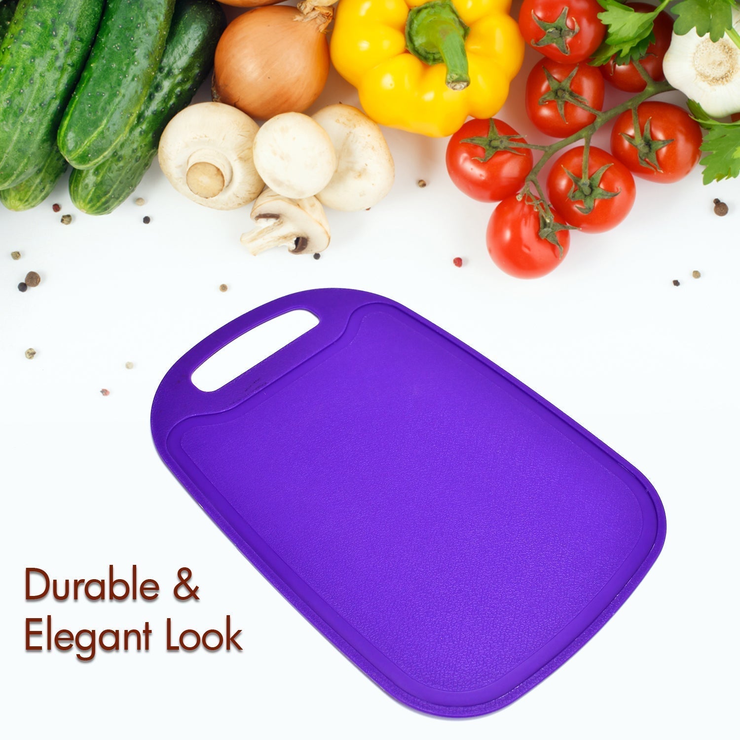 2477 Vegetables and Fruits Cutting Chopping Board Plastic Chopper Cutter Board Non-slip Antibacterial Surface with Extra Thickness DeoDap