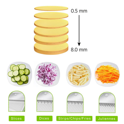 2803A MULTI FUNCTIONAL TIME SAVING ADJUSTABLE HAND PRESS VEGETABLES CHOPPER DeoDap