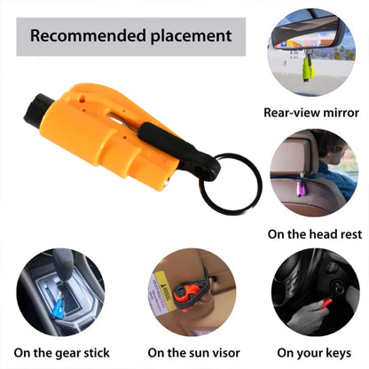 8761  2 in 1 Emergency Safety Cutter with Key Chain, Small Portable Handy Emergency Safely Glass Breaking & Seat Belt Cutting Keychain Tool