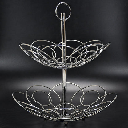 5179 2Tier Fruit Bowl Steel 40cm For Kitchen Use DeoDap