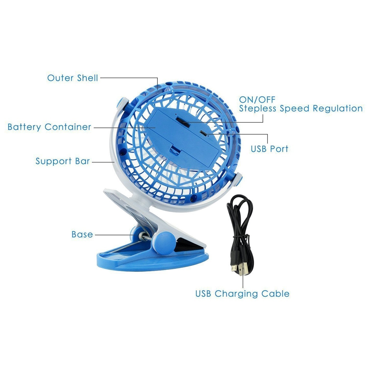 4824 Mini USB Clip Fan widely used in summers for cool down rooms and body purposes. DeoDap