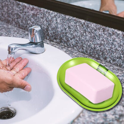 17515 Plastic Soap Dish Holder for Bathroom Shower Wall Mounted Self Adhesive Soap Holder Saver Tray-Plastic Sponge Holder for Kitchen Storage Rack Soap Box, Bathroom