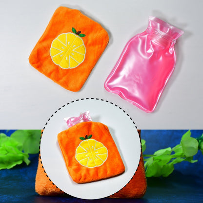 6510 Orange small Hot Water Bag with Cover for Pain Relief, Neck, Shoulder Pain and Hand, Feet Warmer, Menstrual Cramps. DeoDap