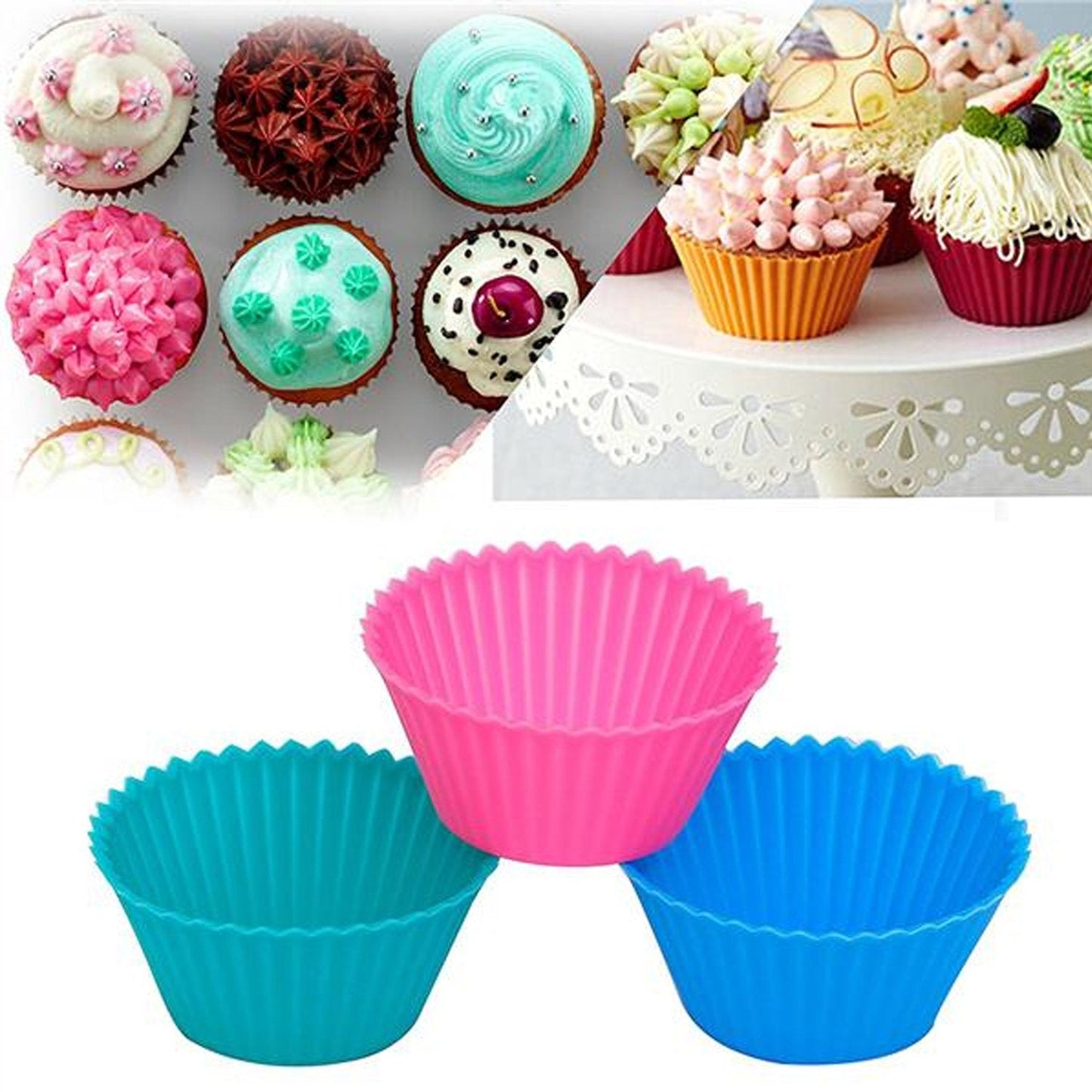 0797A Silicone cupcake Shaped Baking Mold Fondant Cake Tool Chocolate Candy Cookies Pastry Soap Moulds (6 pc)