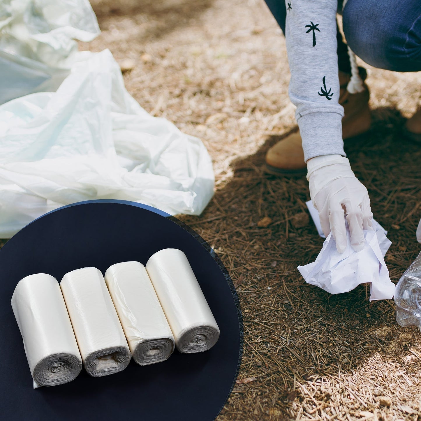 9229 White 4Roll Garbage Bags/Dustbin Bags/Trash Bags 4x25cm DeoDap