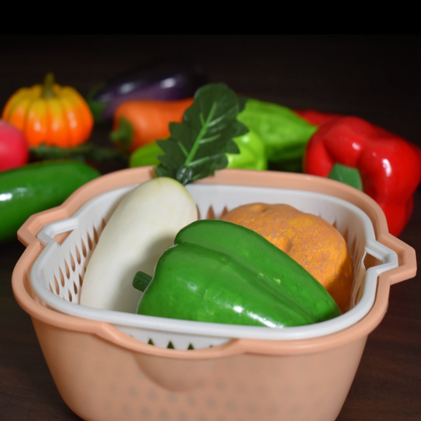 2785 2 In 1 Basket Strainer To Rinse Various Types Of Items Like Fruits, Vegetables Etc. DeoDap