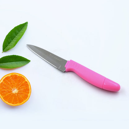 5838 Stainless Steel Fruit Knife, New Sharp and Durable Fruit Knife Small, Comfortable Non-slip Handle, with Protective Cover, Suitable for Most Types of Vegetables and Fruits(1 Pc)