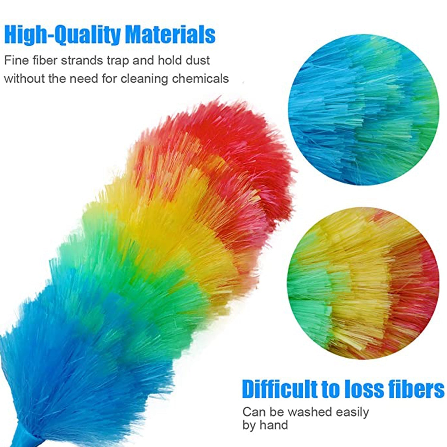 6321 Colorful Feather Duster | Microfiber Duster for Cleaning | Dusting Stick | Dusting Brush DeoDap