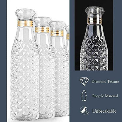 7116 Water Bottle With Diamond Cut Used By Kids, Children's  ( 3 pcs ) DeoDap