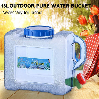 2655 Water Bucket Water Container with Lid and Tap Car Water Tank Water Dispenser Beverage Storage Carrier Plastic Water Bottle for Outdoors Hiking Camping Self-Driving Tour Emergency DeoDap