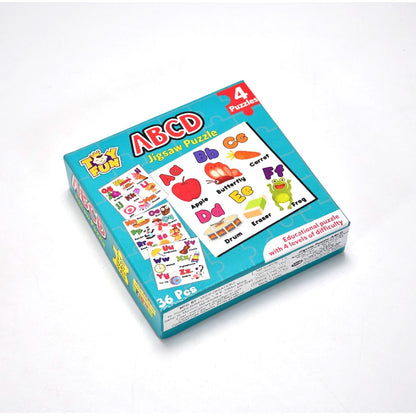 4052 Learning Abcd JigaSaw Toy Puzzle For Children (4 Puzzles Pack) DeoDap