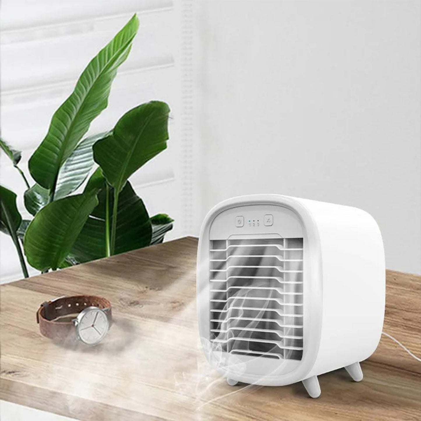 12623 Portable Air Cooler-Rechargeable Personal with Duration Desk Cooling Fan USB Powered Desk PC Laptop Air Conditioner Cooler for Home, Bedroom, Travel, and Office (1 Pc)