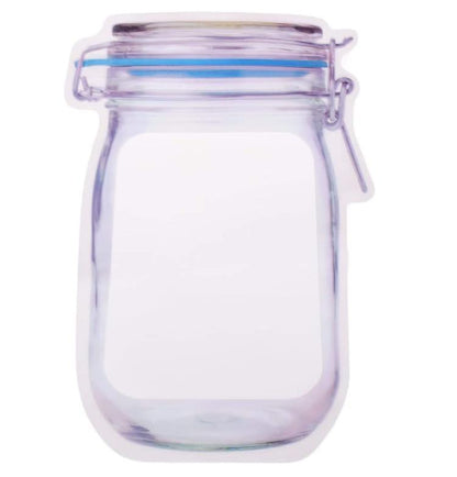 1075 Reusable Airtight Seal Plastic Food Storage Mason Jar Zipper (1000ml) DeoDap