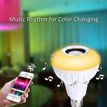 1363 Wireless Bluetooth Sensor 12W Music Multicolor LED Bulb with Remote Controller DeoDap