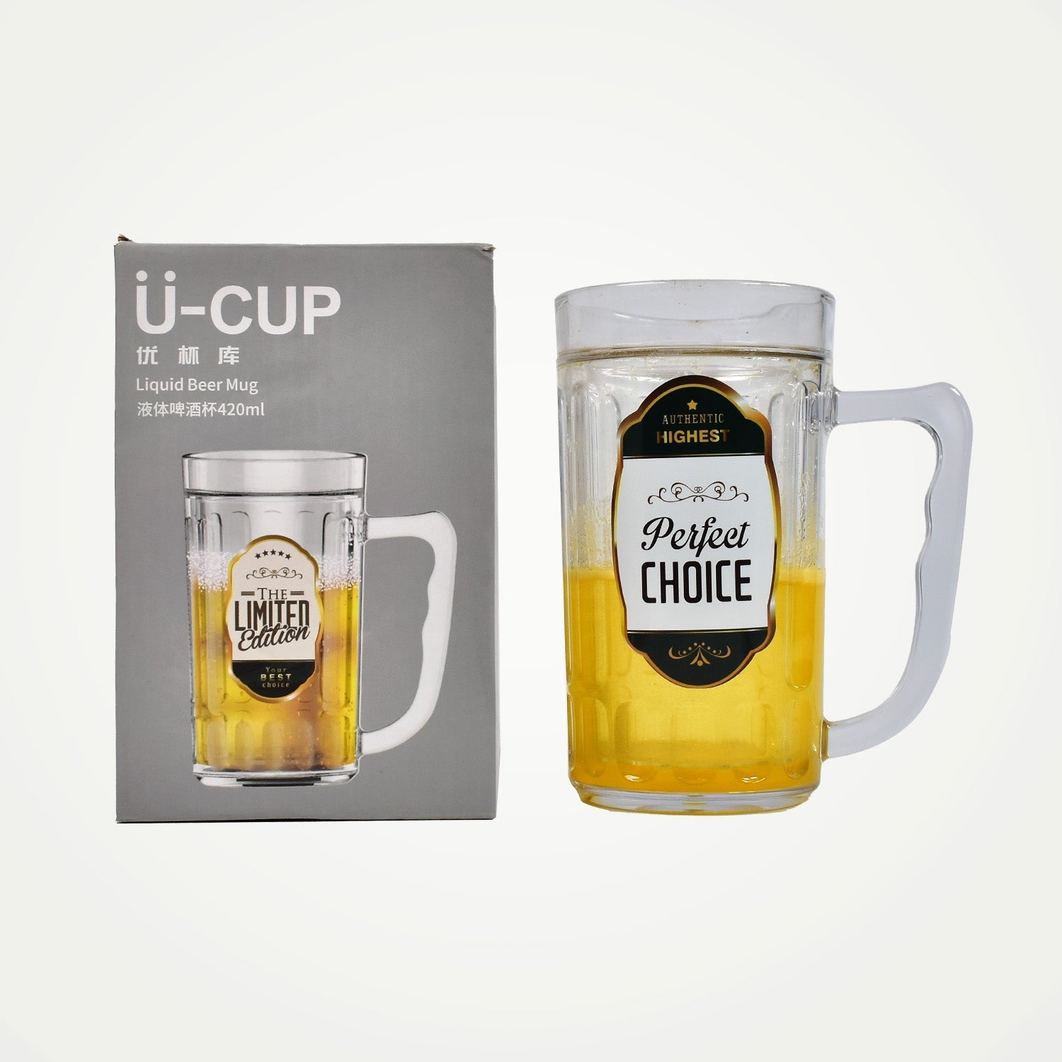 6832 420ml Large Beer Mug with Handle Crystal Clear Lead Free Mug Beer Mug, Beer Glass | Perfect for Home, Bars and parties-1Piece. DeoDap